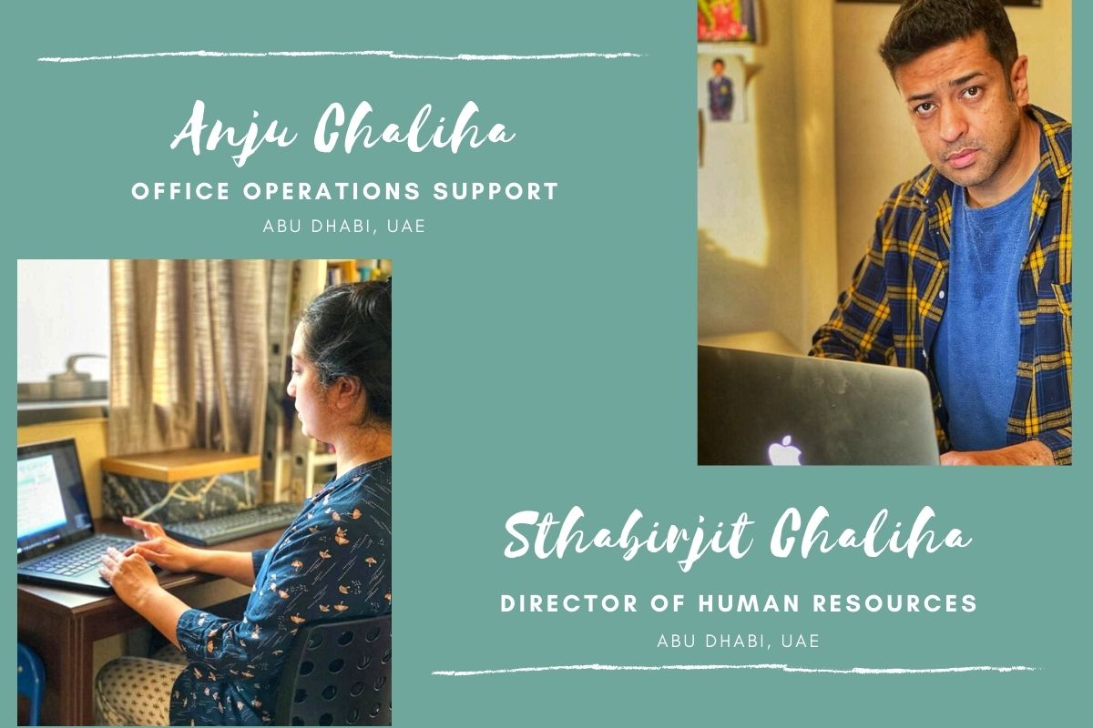 The Chaliha couple crushing work from home (copyright image) - From The Corner Table (the blog) 