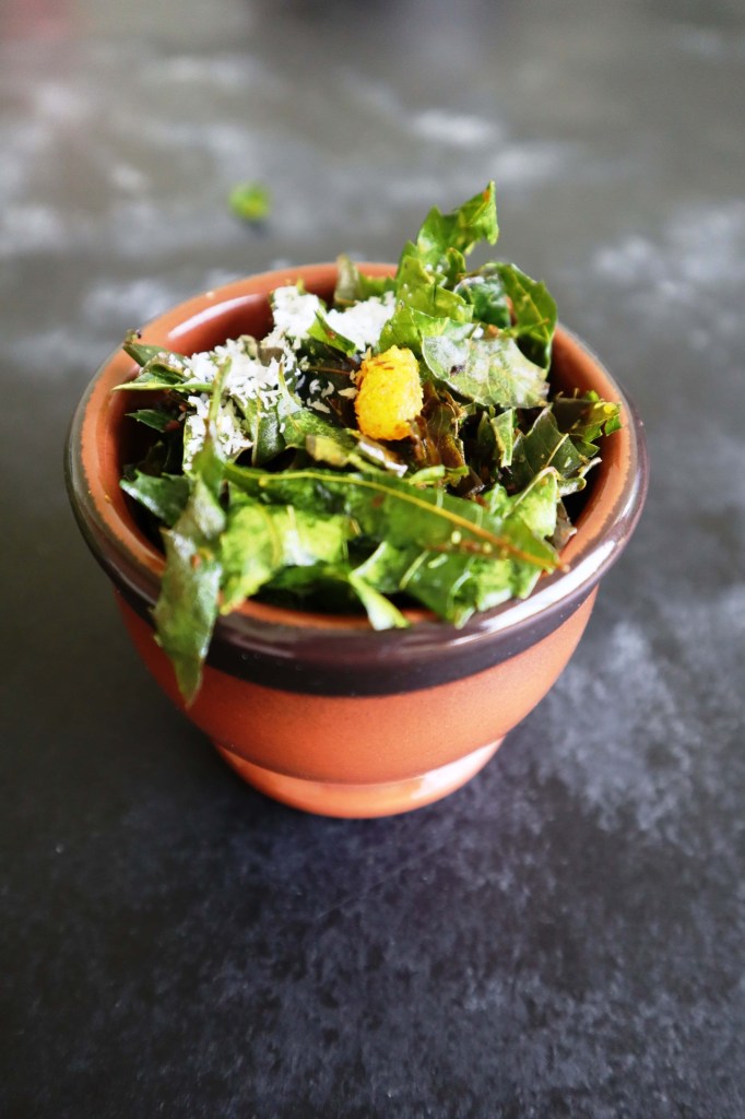 Fresh neem leaves stir-fried with coconut to crispy perfection; a recipe on From The Corner Table.