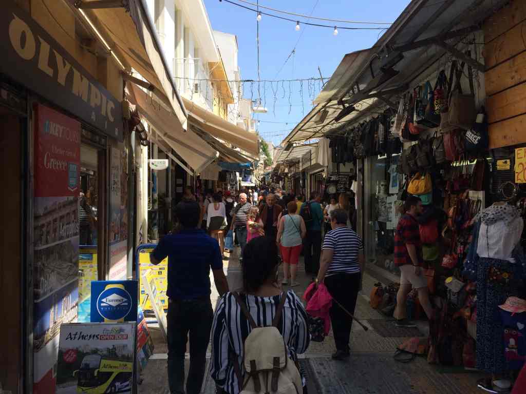 Crowds in Athens, from the corner table, #fromthecornertable